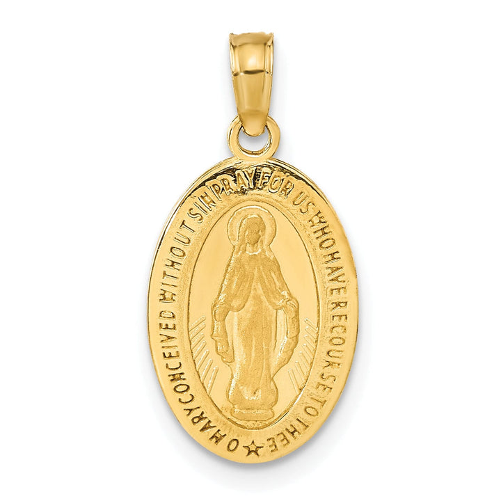 14k Yellow Gold Miraculous Medal Pendant