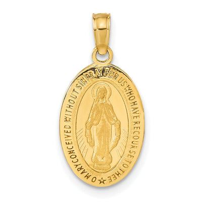 14k Yellow Gold Miraculous Medal Pendant at $ 136.35 only from Jewelryshopping.com