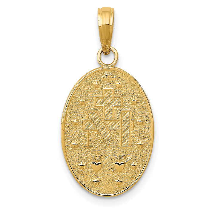 14k Yellow Gold Miraculous Medal Pendant