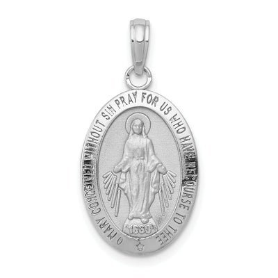 14k White Gold Miraculous Medal Pendant at $ 188.6 only from Jewelryshopping.com