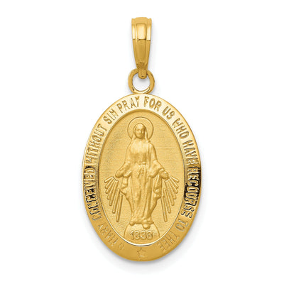 14k Yellow Gold Miraculous Medal Pendant at $ 189.92 only from Jewelryshopping.com