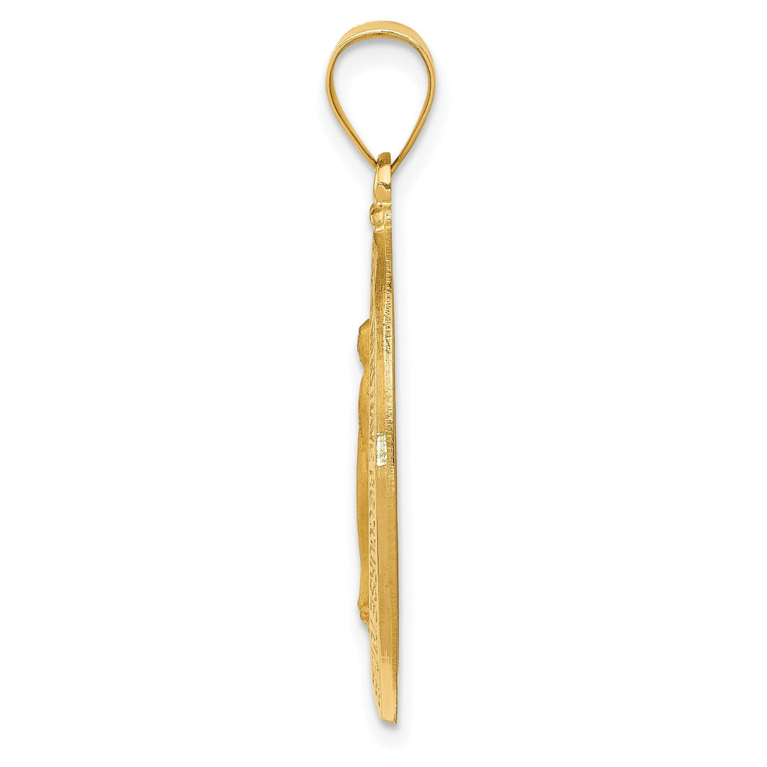 14k Yellow Gold Miraculous Medal Oval Pendant