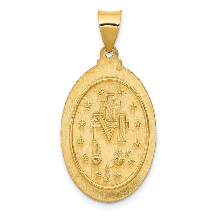 14k Yellow Gold Miraculous Medal Oval Pendant