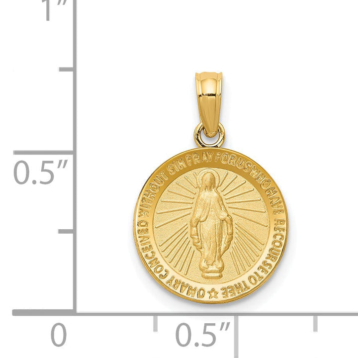 14k Yellow Gold Miraculous Medal Pendant