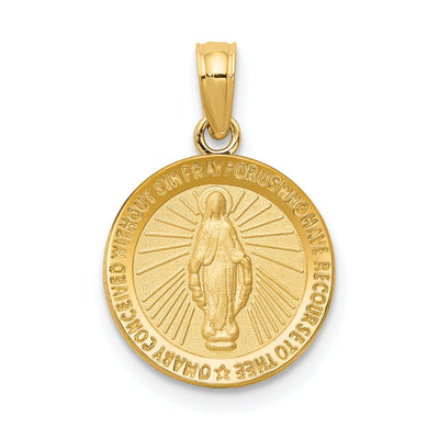 14k Yellow Gold Miraculous Medal Pendant at $ 99.67 only from Jewelryshopping.com