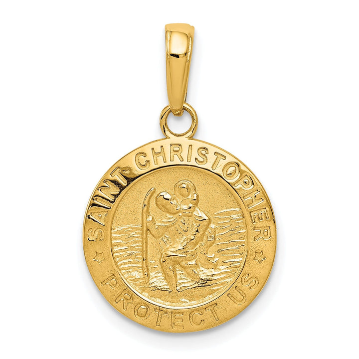 14k Yellow Gold Saint Christopher Medal Pendant