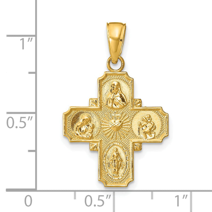 14k Yellow Gold 4-Way Medal Pendant