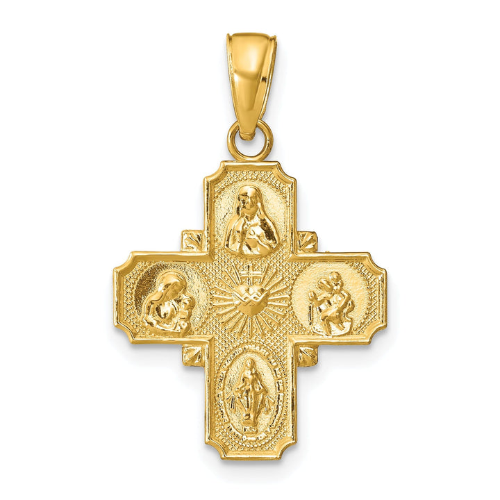 14k Yellow Gold 4-Way Medal Pendant