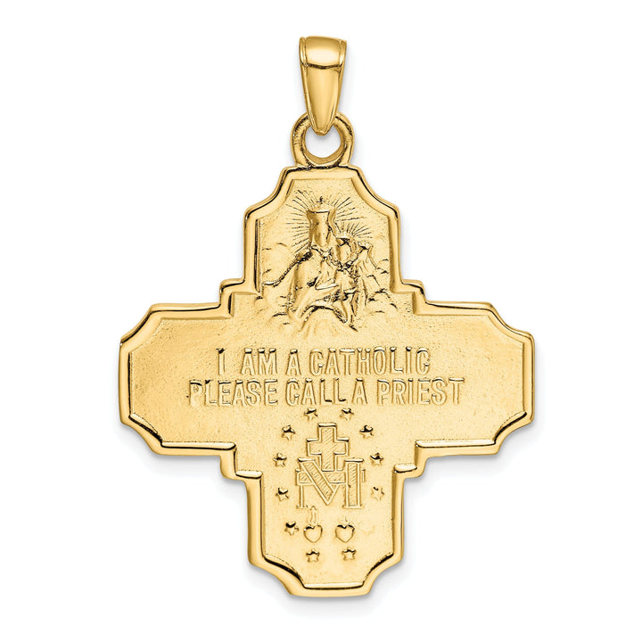14k Yellow Gold 4-Way Medal Pendant