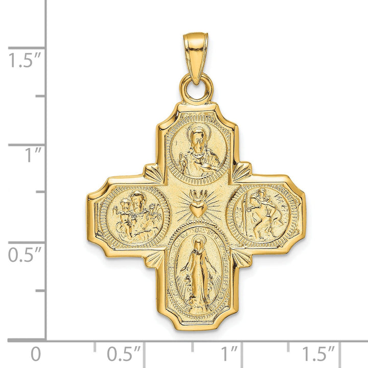 14k Yellow Gold 4-Way Medal Pendant