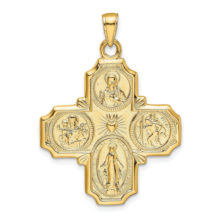 14k Yellow Gold 4-Way Medal Pendant