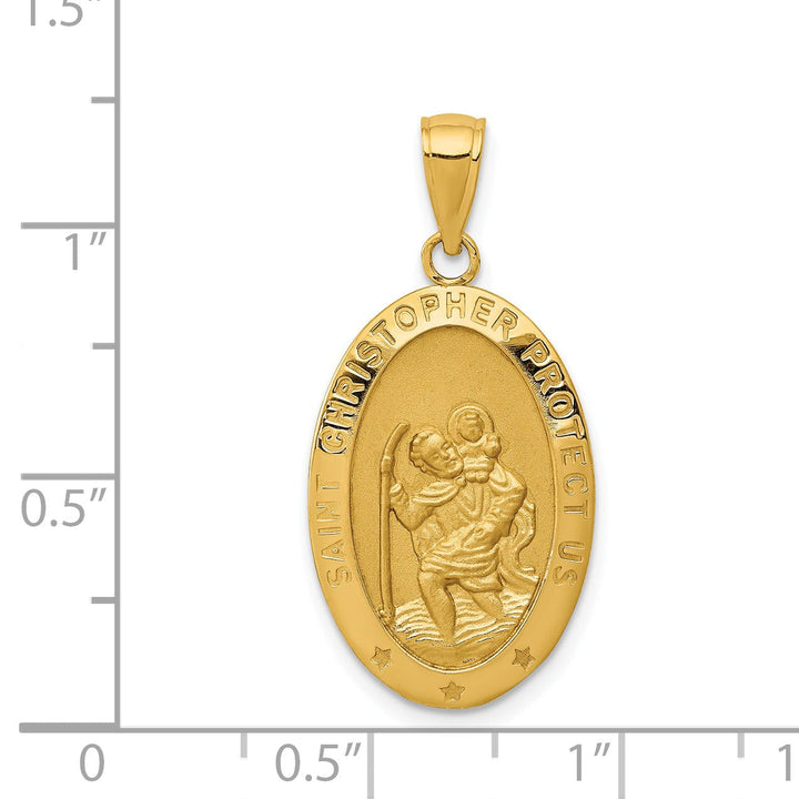 14k Yellow Gold Saint Christopher Medal Pendant