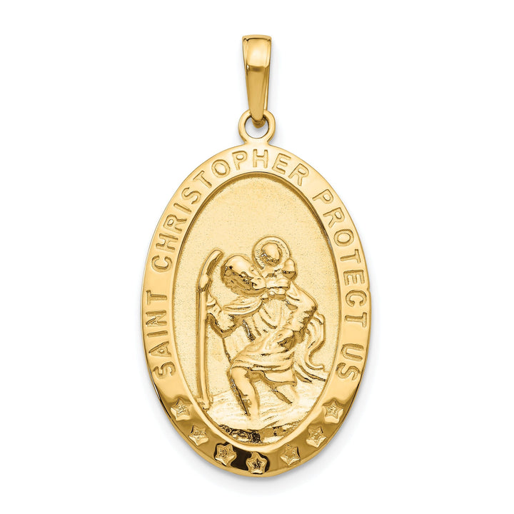 14k Yellow Gold Saint Christopher Medal Pendant