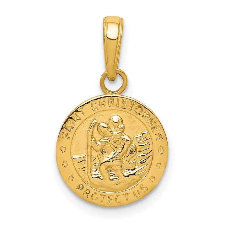 14k Yellow Gold Saint Christopher Medal Pendant