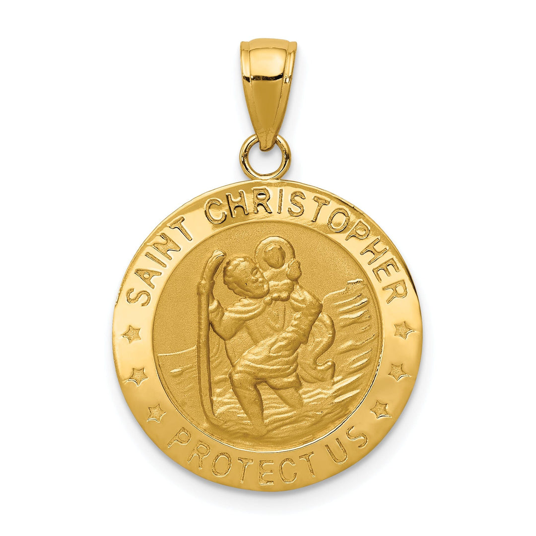 14k Yellow Gold Saint Christopher Medal Pendant