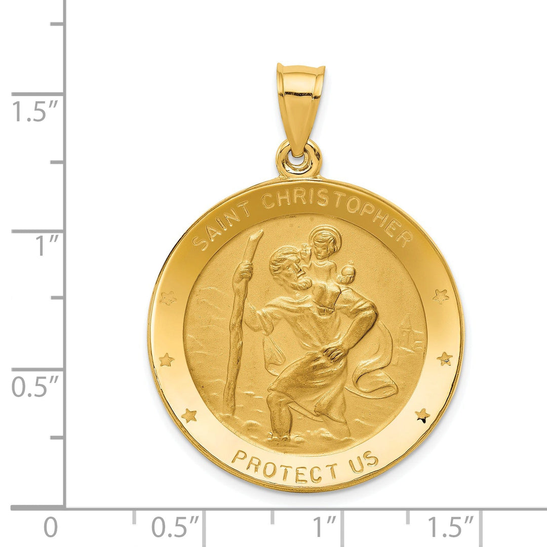 14k Yellow Gold Saint Christopher Medal Pendant