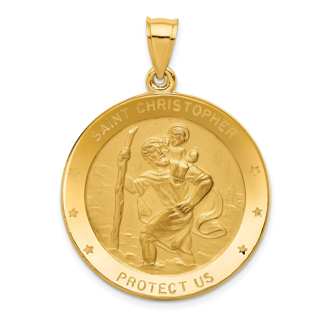 14k Yellow Gold Saint Christopher Medal Pendant