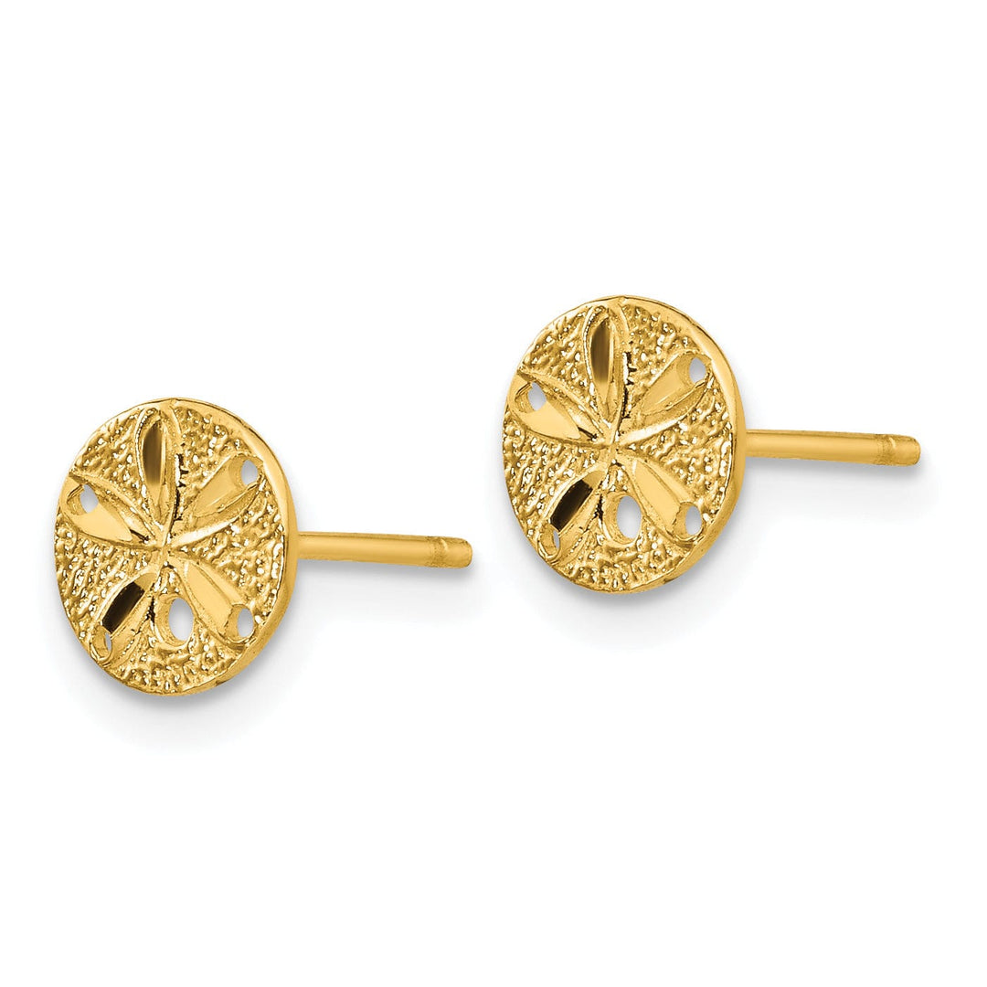 14k Yellow Gold D.C Sand Dollar Post Earrings