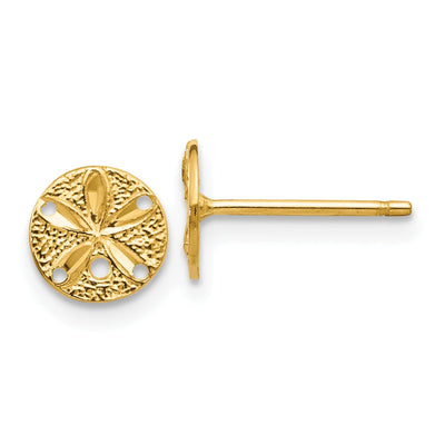 14k Yellow Gold D.C Sand Dollar Post Earrings at $ 78.85 only from Jewelryshopping.com