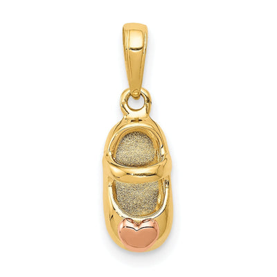 14k Two Tone Gold Baby Shoe Heart Design Charm at $ 175.64 only from Jewelryshopping.com