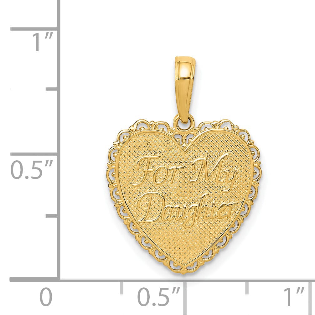 14k Yellow Gold For My Daughter Heart Pendant