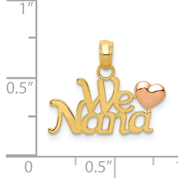 14k Two Tone Gold We Love Nana Charm Pendant