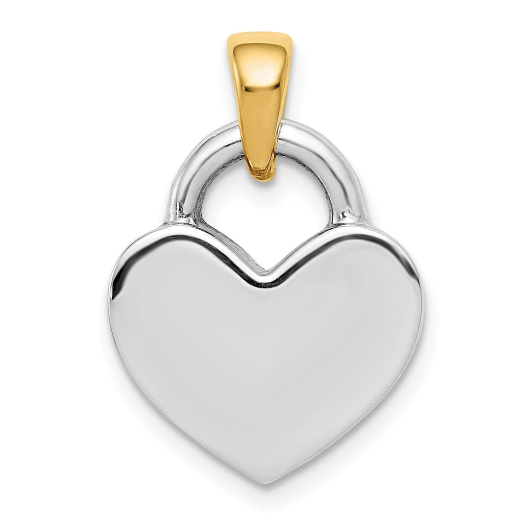 14k Two Tone Gold Reversible Heart Charm