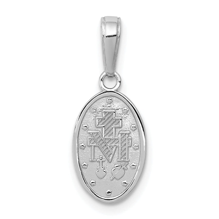 14K White Gold Mini Miraculous Medal Pendant