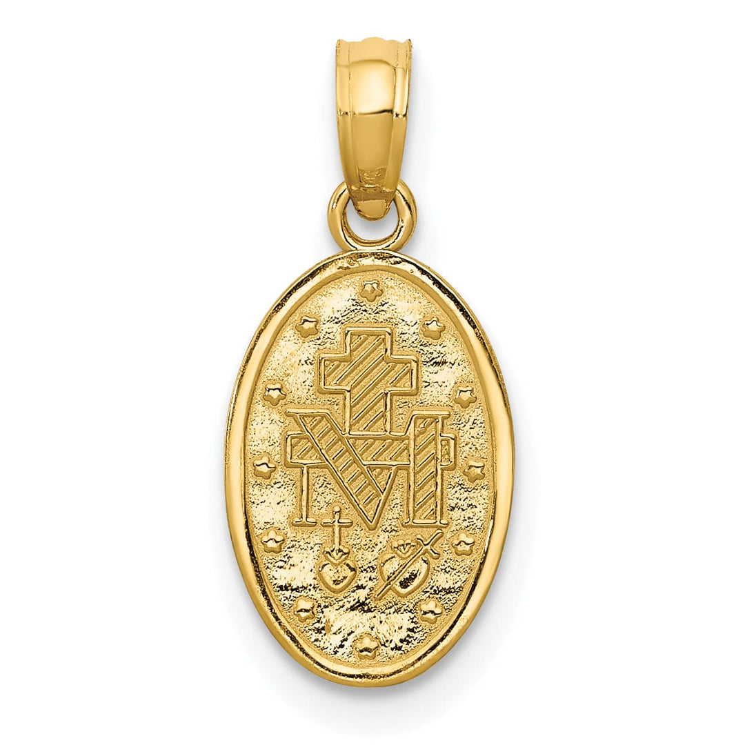 14k Two Tone Gold Miraculous Medal Charm