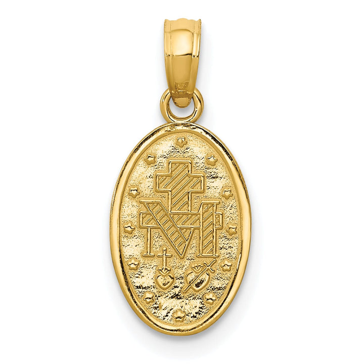 14k Two Tone Gold Miraculous Medal Charm