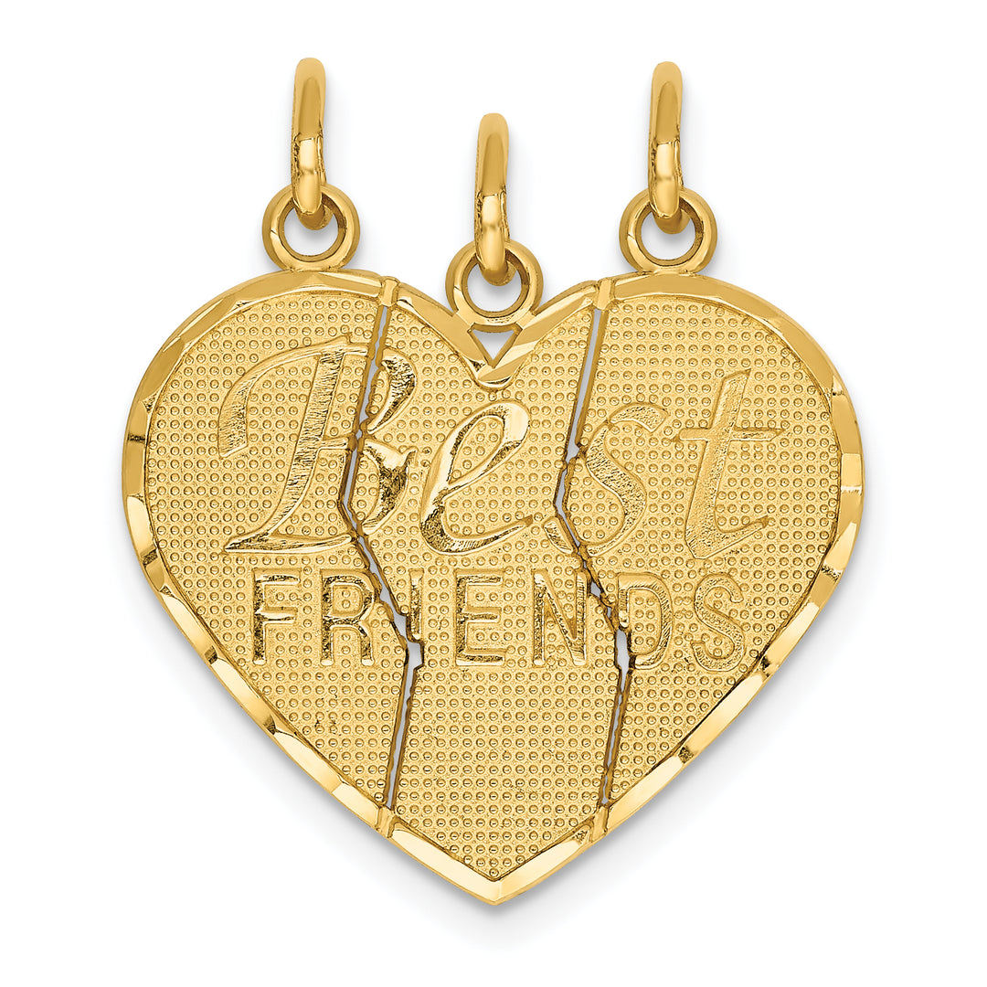 14k Yellow Gold 3 piece Breakapart Friend Charm