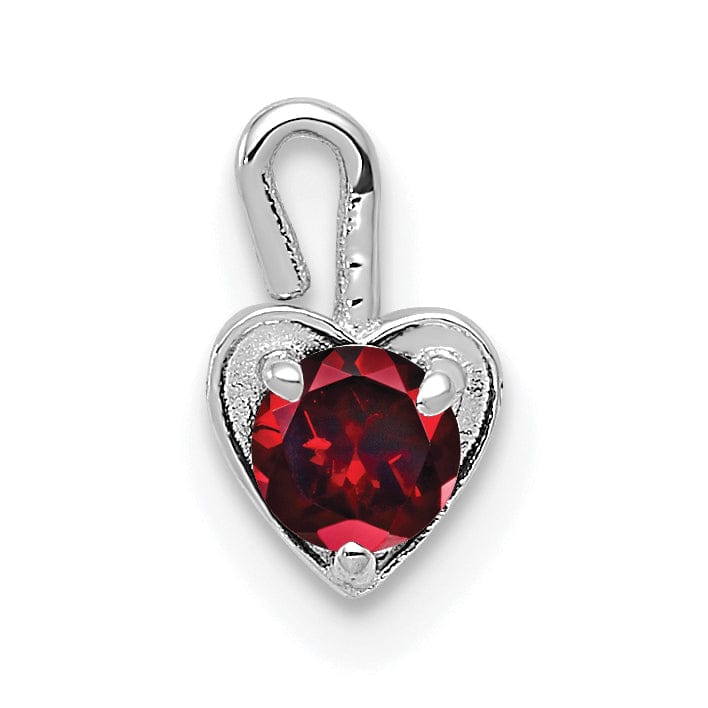 14k White Gold January Birthstone Heart Charm