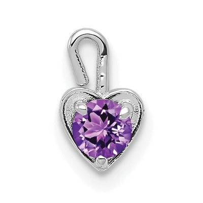 14k White Gold February Birthstone Heart Charm at $ 49.27 only from Jewelryshopping.com