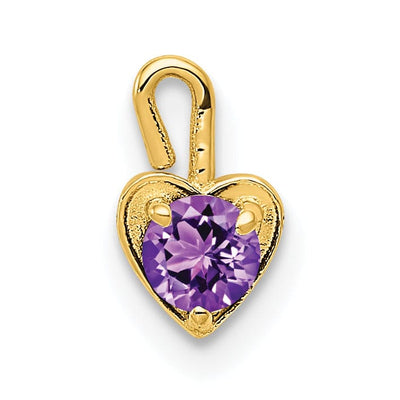 14k Yellow Gold February Birthstone Heart Charm at $ 49.07 only from Jewelryshopping.com