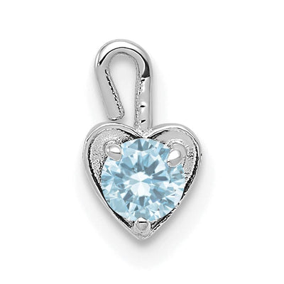 14k White Gold March Birthstone Heart Charm at $ 48.94 only from Jewelryshopping.com