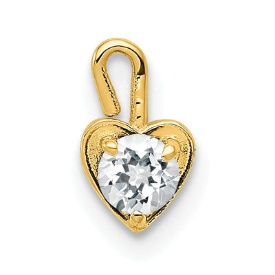 14k Yellow Gold April Birthstone Heart Charm at $ 49.71 only from Jewelryshopping.com