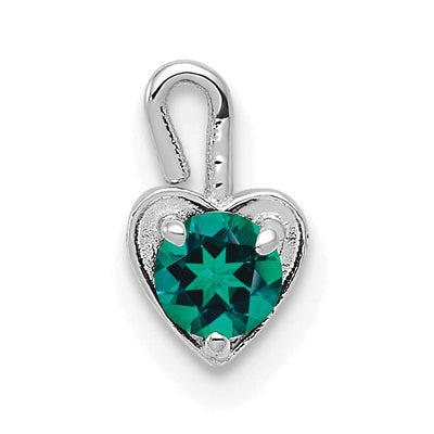 14k White Gold May Birthstone Heart Charm at $ 50.23 only from Jewelryshopping.com