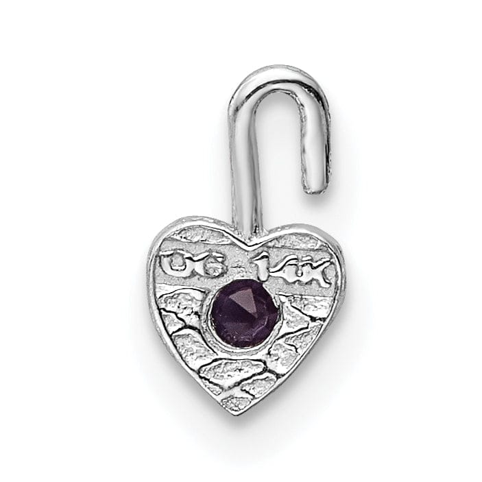 14k White Gold June Birthstone Heart Charm