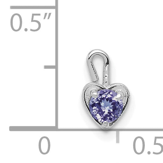 14k White Gold June Birthstone Heart Charm