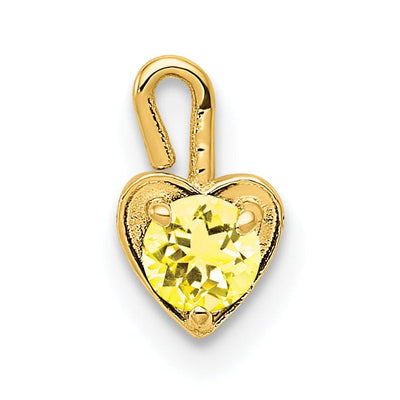 14k Yellow Gold November Synthetic Birthstone Round 3.5 MM Stone Shape in Heart Design Charm Pendant at $ 50.14 only from Jewelryshopping.com