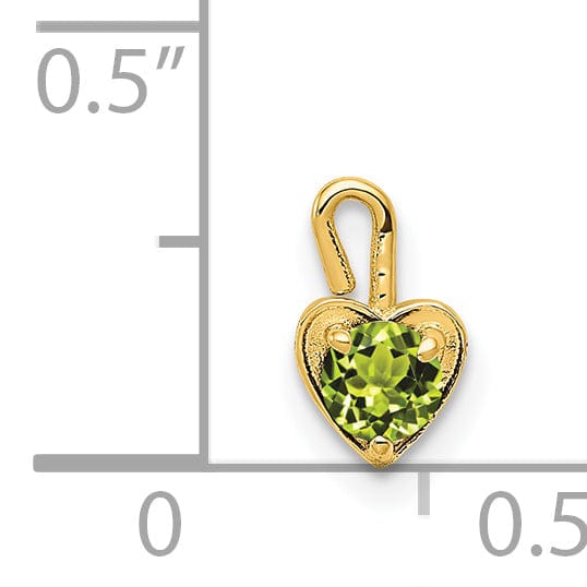 14k Yellow Gold August Birthstone Heart Charm