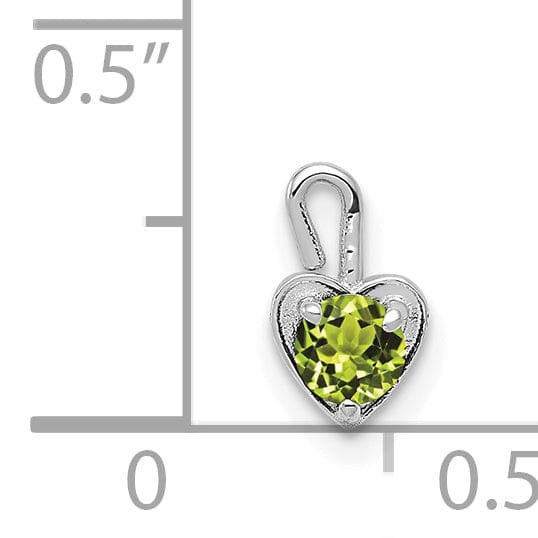 14k White Gold August Birthstone Heart Charm