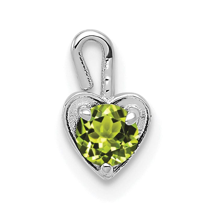 14k White Gold August Birthstone Heart Charm