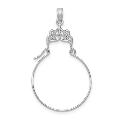 14k White Gold Solid Design Filigree Charm Holder Pendant at $ 67.49 only from Jewelryshopping.com