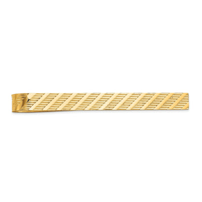 14k Yellow Gold Solid with Line Design Tie Bar at $ 310.34 only from Jewelryshopping.com
