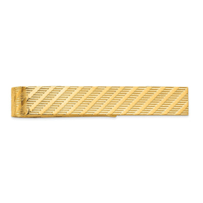 14k Yellow Gold Solid with Line Design Tie Bar at $ 501.53 only from Jewelryshopping.com