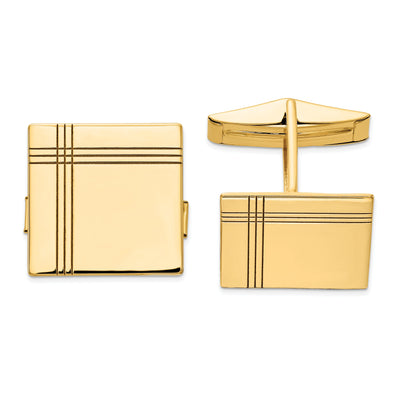 14k Yellow Gold Solid Square Design Cuff Links at $ 828.84 only from Jewelryshopping.com
