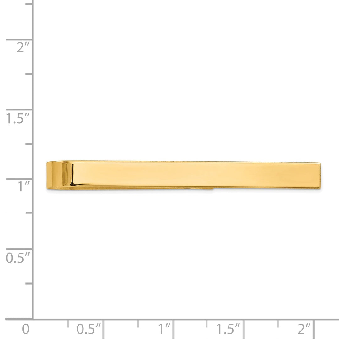 14k Yellow Gold Solid Engravable Tie Bar