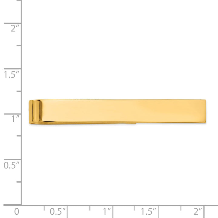 14k Yellow Gold Solid Flat Design Tie Bar