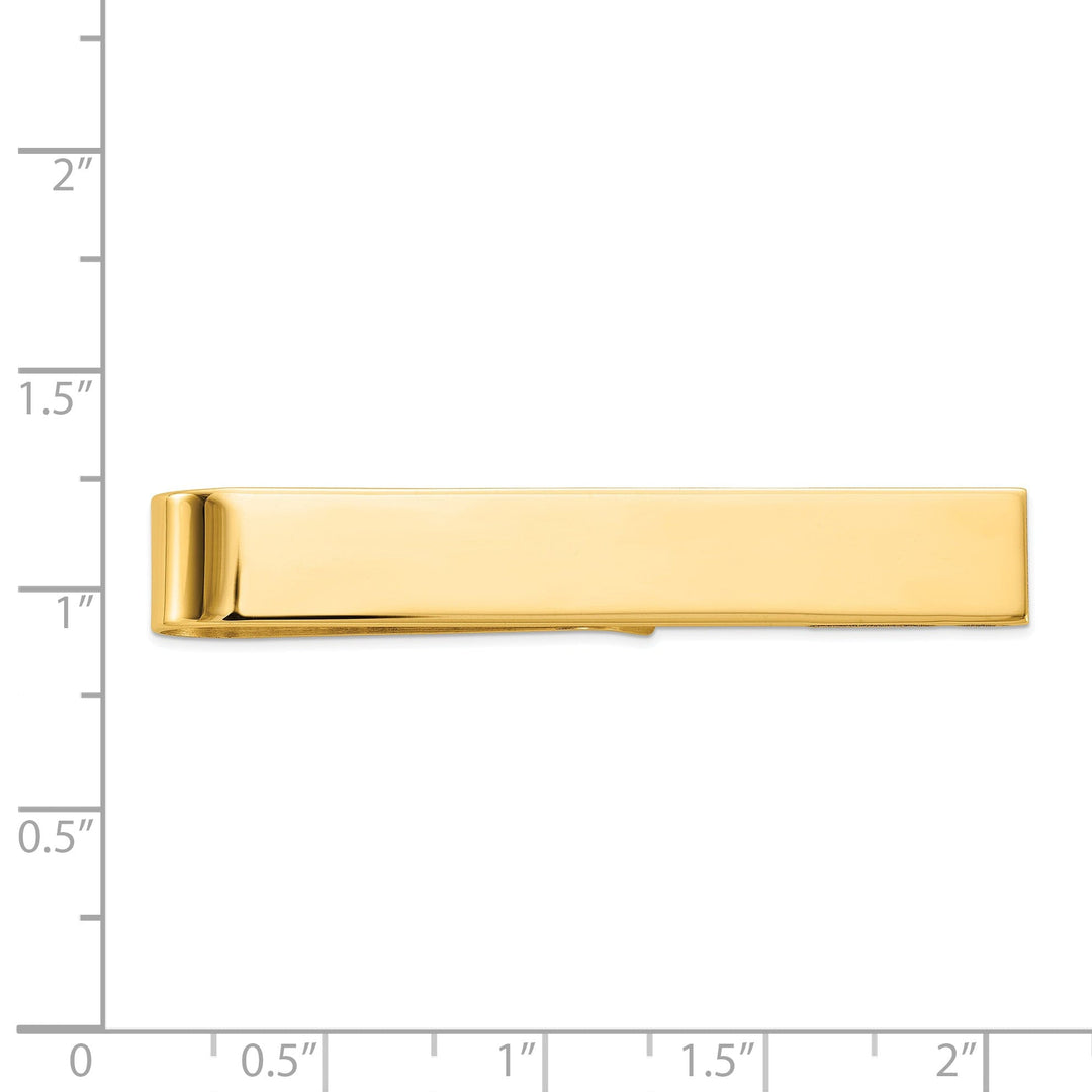 14k Yellow Gold Solid Flat Design Tie Bar